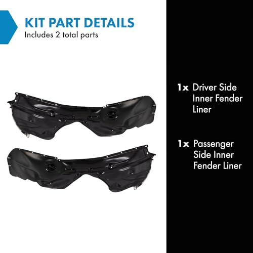 Image of TRQ Front Inner Fender Liner Set Compatible with 2012-2013 Jeep Grand Cherokee CH1248193 CH1249193