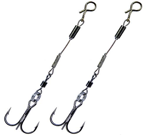 K.P Baits Stinger Drilling Angsthaken mit Wirbel 2 Stück 8 cm - 12 kg - Hakengröße 6