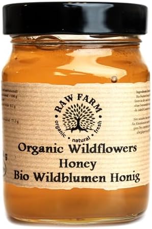 Raw Farm - Organic Raw Wildflowers Honey 450 g – Single Sourced, Pure and Natural, Directly from the RAW FARM Beekeepers