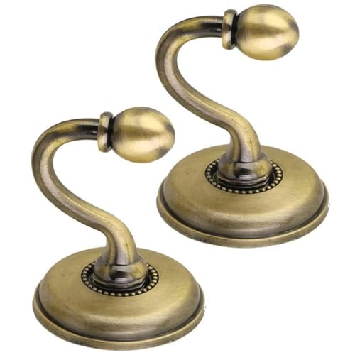 Image of 2Pcs Vintage Alloy Pommel Curtain Holdbacks Tieback Hooks Door Wall Hat Coat Hangers (Bronze)