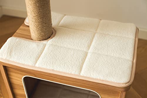 Catry Cat Tree - A Cat Play House Combo With Cat Hammock, Scratching Post, And Comfort Home Invariably Trap Kitten To Stay Around This 30” Easy Assembled Sturdy Cat Furniture, Beige #TOP2