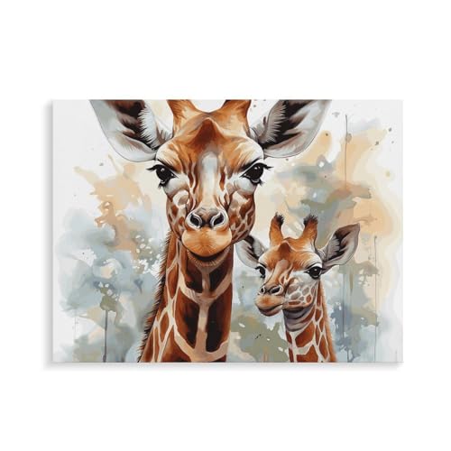 Peinture aquarelle numérique cerf girafe pour adulte débutant
