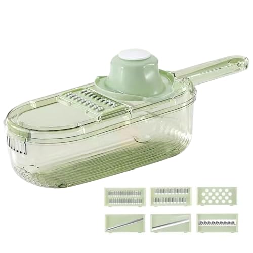 Duroecsain Rallador De Patatas Para Cocina | Rallador De Vegetales Para Cocina | Herramienta de Cocina Multifunción con Recipiente, Cómodo para Cortar Pepino, Patata, Zanahoria y Cebolla