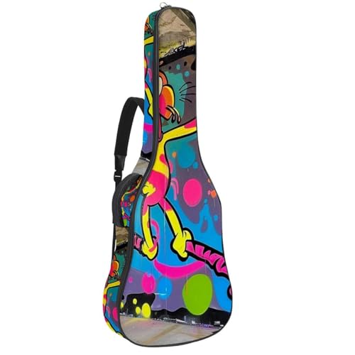 Sac de transport pour guitare acoustique rembourré en tissu Oxford imperméable graffiti