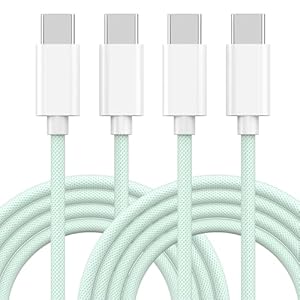[Certificado MFi de Apple] Cable de carga rápida para iPhone 16, cable de carga rápida USB C a USB C trenzado de 60 W, paquete de 2 cables de carga rápida tipo C de 6 pies para iPhone 16/16 Pro/16