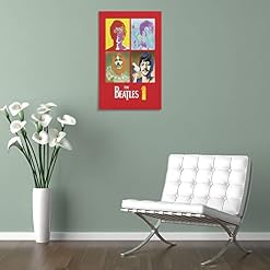 The Beatles 1 Poster décoratif sur toile pour décoration murale et chambre à coucher 60 x 90 cm - Les Beatles, Paul McCartney, John Lennon, RIngo Starr, George Harrison The Beatles 1 Poster décoratif sur toile pour décoration murale et chambre à coucher 60 x 90 cm – Image 5