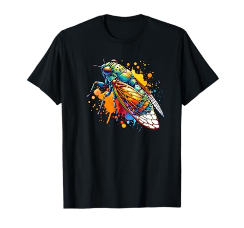 Cigale vibrante avec éclaboussures de peinture T-Shirt