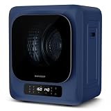 BANGSON Portable Dryers for Laundry, 1.8 Cu.Ft Compact Dryer with LED Control Panel, Wall Mount Kit, Exhaust Hose, Stainless Steel Drum, 120V Vented Dryer for Apartment, Dorm, RV, Blue