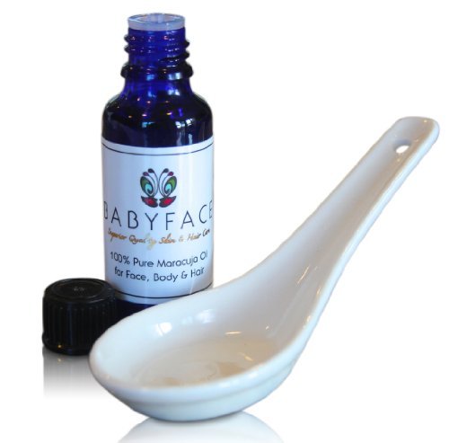 Slim Your Face! Asian Facial Face Spoon Massage Kit - Spoon & Pure 100% MARACUJA Passionfruit Oil, Face Shaper, Glowing Skin