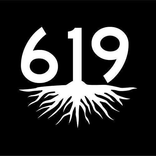 JMM Industries 619 Roots CA Vinyl Decal 2-Pack White