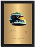 Encadré Mick Schumacher F1 Photo dédicacée du casque de voiture A4 encadrée 2022