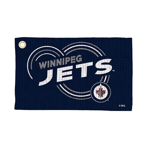 Northwest NHL Winnipeg Jets Golf Towel – Official Licensed Microfiber Waffle Fabric, Absorbent 16x25 in Club Cleaning Accessory, Droplets Design