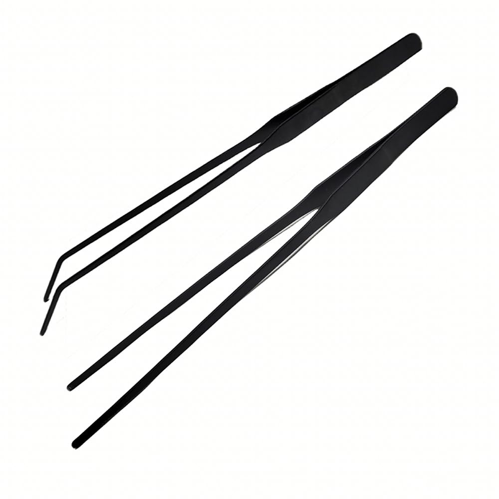 MRTIOO 2Pcs 10.5" Reptile Stainless Steel Long Tweezers Feeding Tongs, Lizards Snake Gecko and Tarantula Supplies, Terrariums Aquarium Fish Tank Tools