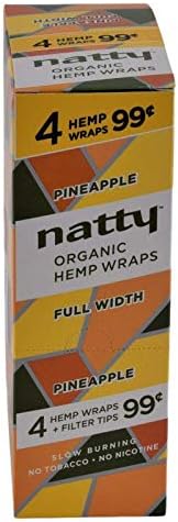 MJ Whole Natty Full Width Hemp Wraps 15Packs Per Box 4 Wraps Per Pack Various Flavors 1 Count
