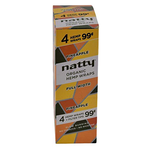 MJ Whole Natty Full Width Hemp Wraps 15Packs Per Box 4 Wraps Per Pack Various Flavors 1 Count