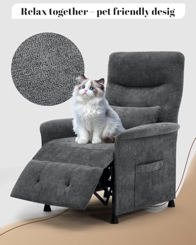 Sillón reclinable eléctrico gris para adultos miniatura 6