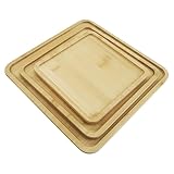 LIN HOME HBD6507 Juego de 3 Bandejas de Bambú, Fiestas de España, Ideal para Servir Tapas, Vino y Dulces Durante la Feria de Abril, Las Fiestas de San Juan y Navidad