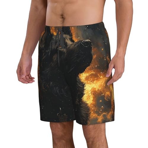 Men's Swim Trunks Bathing Suit Quick Dry Beach Board Shorts - Shepherds Dog Art2