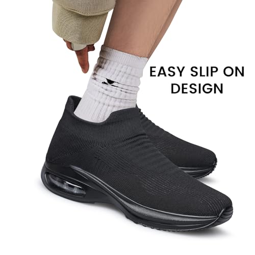 BQQ Mens Walking Shoes Sock Casual Fashion Sneakers Comfortable Slip On Air Cushion Workout Athletic Gym Running Shoes2