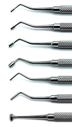 Dental Amalgam Filling Serrated Pluggers Plastic Composite Ball Burnishers Double Ended Restorative 7 Pieces Instruments #TOP2