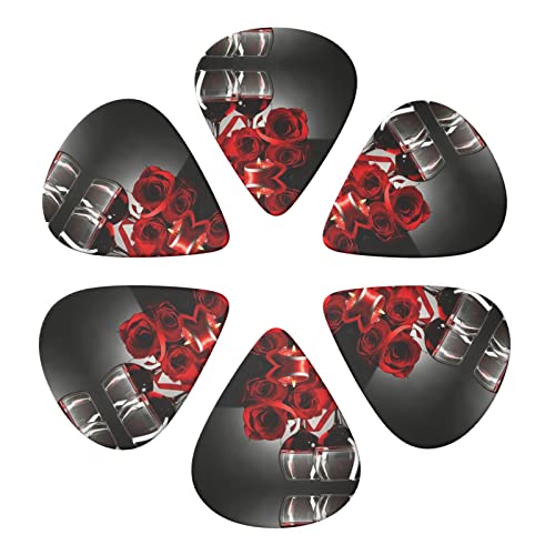 Ensemble de 6 médiators de guitare en verre à vin rouge rose et bougie pour guitare acoustique, guitare électrique… - Les Beatles, Paul McCartney, John Lennon, RIngo Starr, George Harrison Ensemble de 6 médiators de guitare en verre à vin rouge rose et bougie pour guitare acoustique, guitare électrique… – Image 5