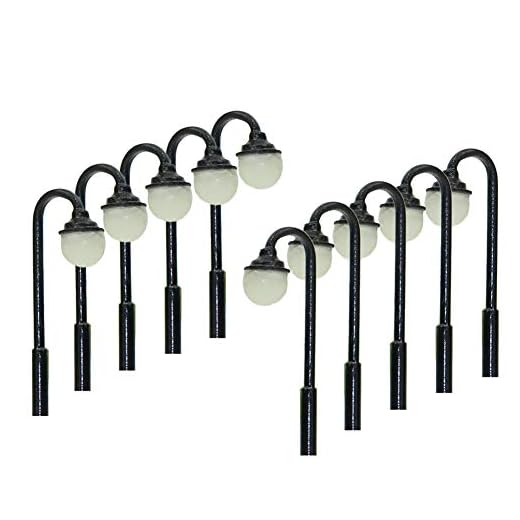 Evemodel LYM23 10pcs Model Railway Train Lamp Post Street Lights Z Scale LEDs NEW Building Layout