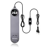 boxtech 200W Aquarien Heizung, Tauchaquarien Heizung Einstellbare mit Übertemperaturschutz mit Thermostat und LED-Bildschirm zur Temperatureinstellung(200W)