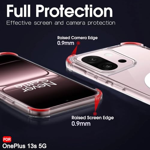 Image of TheGiftKart Shockproof Ultra-Hybrid Back Cover Case for OnePlus 13s 5G | 360 Protection | Crystal Clear Hard Back Cover Case for OnePlus 13s 5G (PC & TPU, MagSafe Compatible, Transparent Bumper)