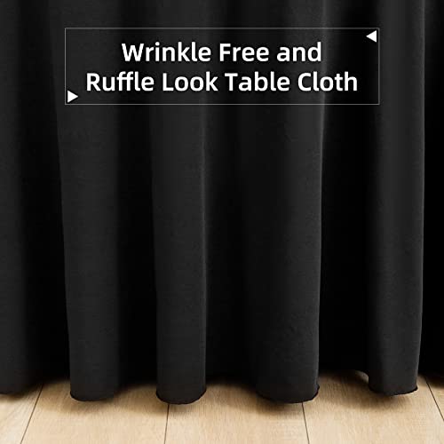 Nobed Hht 4 Pack Black 48Inch Round Spandex Tablecloth For 4Ft Round Tables-Wrinkle Free Stretch Elegant Spandex Table Covers With Wavy For Banquet Wedding Birthday Party Events Home Decor #TOP2