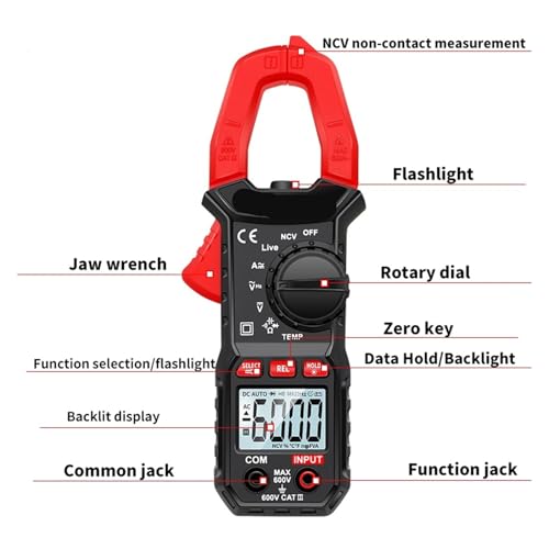 SK-213 Digital Clamp Meter 600A AC DC Current Ammeter Pliers Auto Range 6000 Count Multimeter Voltage(SK213 with 16in1) miniatura 3