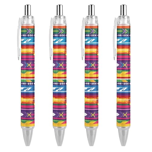Bolígrafos retráctiles de tinta azul y escritura fluida con diseño mexicano