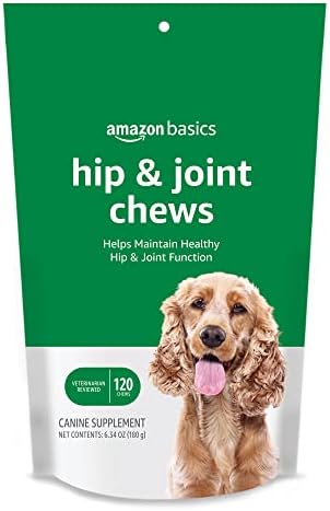 Amazon Basics Dog Hip & Joint Daily Supplement Chews with Glucosa...