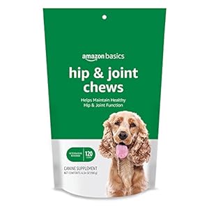 Amazon Basics Dog Hip & Joint Supplement Chews, Natural Duck Flavor, 120 Count (Previously Solimo) Amazon Basics Dog Hip Joint Supplement Chews Natural Duck Flavor 120 Count Previously Solimo