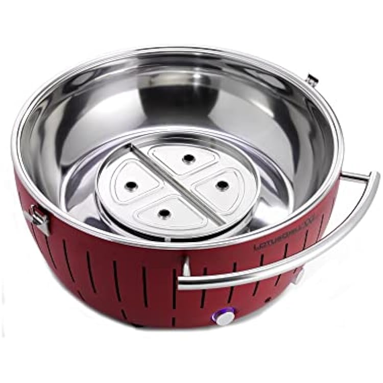 LotusGrill Barbecue Smokeless Grill Bundle with Grill Stand for Safe, Fun and Fast Grilling