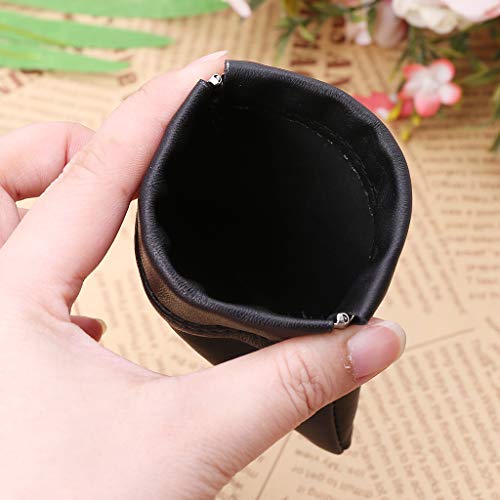 Men Ladies Genuine Leather Coin Pouch Snap Top Purse Strong Metal Spring Closure2