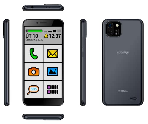 ALIGATOR AZAS550SENBK – 5,5" Seniormobil med 4G och 8 Mpx Kamera