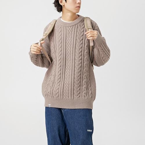 Pull tricoté de qualité à col rond pour homme coupe ample chic couleur gris - 2