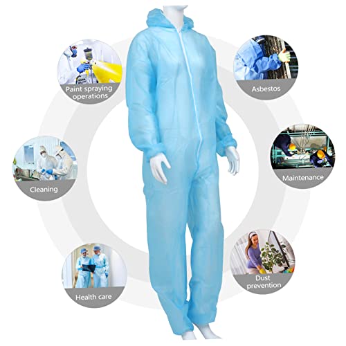 Luxshiny Protective Suit Non-woven Hood for Dust and Hazardous Liquid for Maintenance and Cleaning Recommended Height