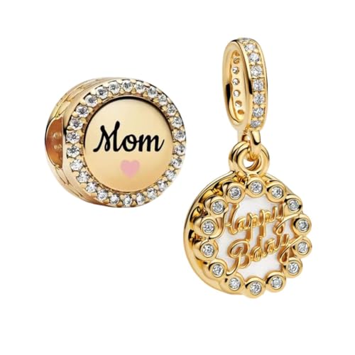 Image of Mom Family Charms Bead for Bracelets and Necklaces Jewelry Charm for Women Valentine Mother's Day
