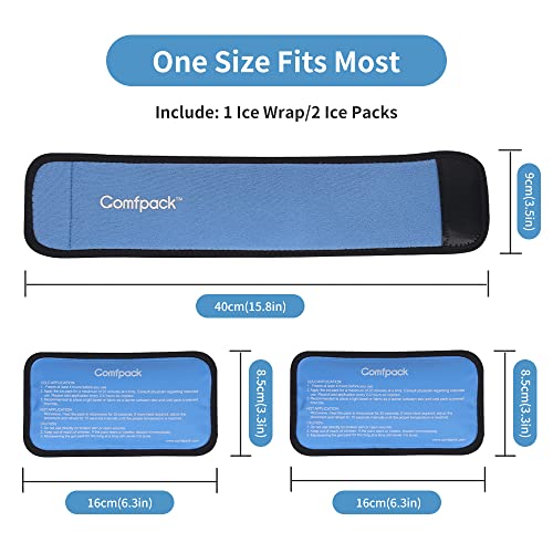 Comfpack Cold Therapy Wrap With 2 Packs For Pain Relief, Reusable Gel Ice Packs For Foot Plantar, Wrist, Ankle, Great For Sprains, Muscle Pain, Bruises, Injuries #TOP5