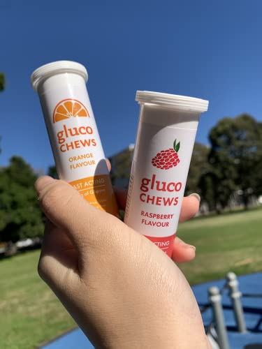 Glucology Fast Acting Glucochews | Glucose Tablets | Raspberry Flavour | 6 Tubes Of 10 Tablets #TOP4