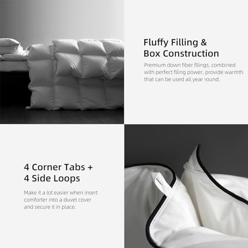 Downfort B-DUVET-WHITE-K Premium Hungarian White Goose Down Feather Comforter King Size thumb #3