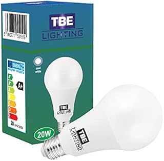TBE LIGHTING 20W LED A80 Bulb - E27 Standard Screw Fitting, 150w Equivalent Non-Dimmable Energy Saving LED A80 Bulb, 1800 Lumen Output, 20,000Hrs Life Expectancy (4000K Cool White)