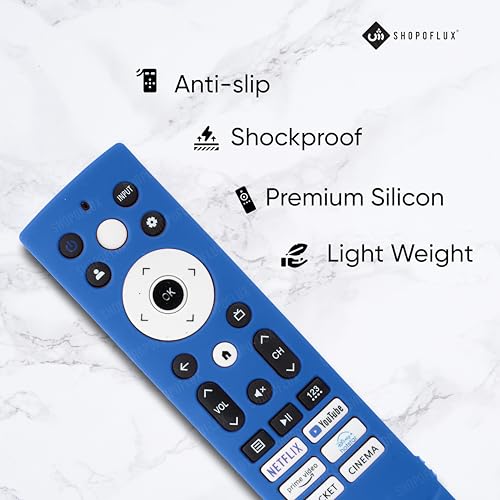 Image of Shopoflux Silicone TV Remote Cover Compatible with Hisense Smart TV Remote VU GloLED Series Tv Remote Cover (Blue)