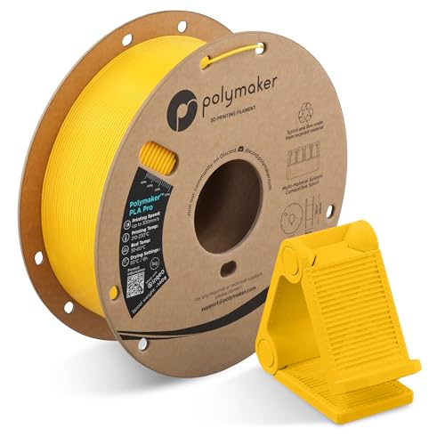 Image of Polymaker PLA Pro 3D Printing Filament Yellow 1.75mm 1KG, High-Impact Tough PLA, Fast Printing up to 300mm /s, High Speed New Formula, Easy to Print on Most FDM Printers, No Enclosure Required