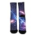 Meaudiwes Fashion Dress Decor Socks, Comfortable Work Leisure Sports Socks For Girls And Boys Space Galaxy Constellation Zodiac Star Purple Blue