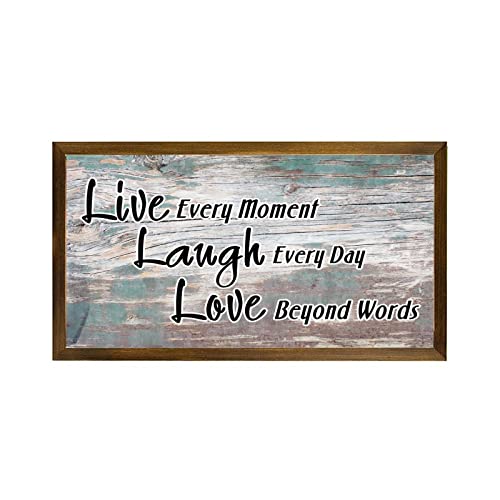Plaque murale en bois avec cadre chic 30x55 cm décor rustique de salon