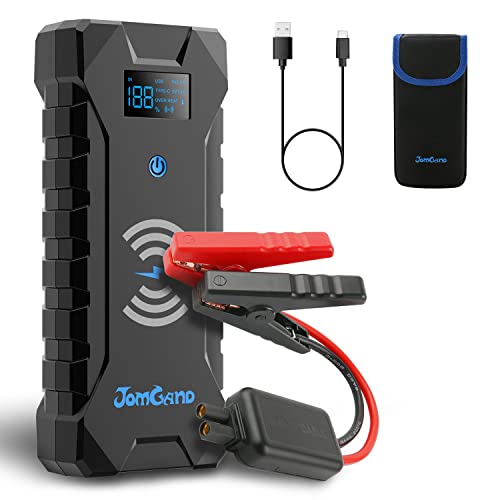 JOMGAND JW400 Jump Starter 1500 Amp 12V Lithium Car Battery Booster Pack, Portable Power Bank Charger with 10W Wireless Charger and Jumper Cables for Upto 7-Liter Gas and 4.5-Liter Diesel Engines