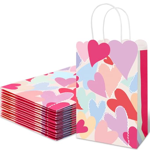 Sacs en papier de Saint-Valentin à cœurs pour décorer vos tables de mariage