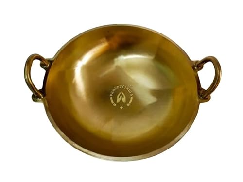 PROUDLY INDIA 10" Bronze Handmade Cooking Pot & Fry Pan